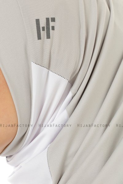 Esin - Hijab One-Piece Gris Claro & Blanco & Antracita