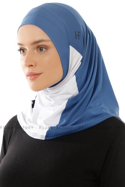 Esin - Hijab One-Piece Índigo & Blanco & Azul Marino