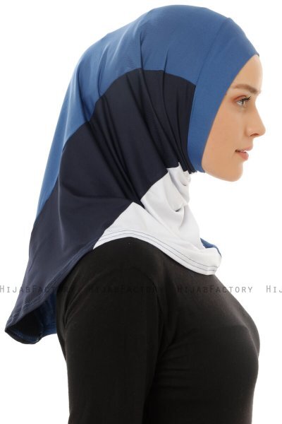 Esin - Hijab One-Piece Índigo & Blanco & Azul Marino
