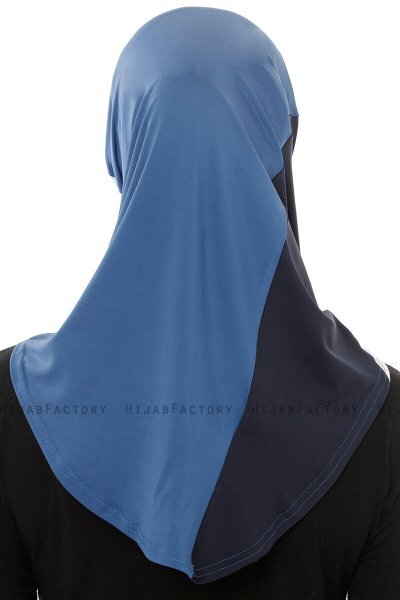 Esin - Hijab One-Piece Índigo & Blanco & Azul Marino