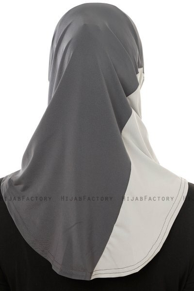 Esin - Hijab One-Piece Antracita & Azul Claro & Gris Claro