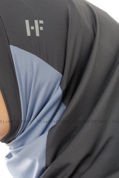 Esin - Hijab One-Piece Antracita & Azul Claro & Gris Claro