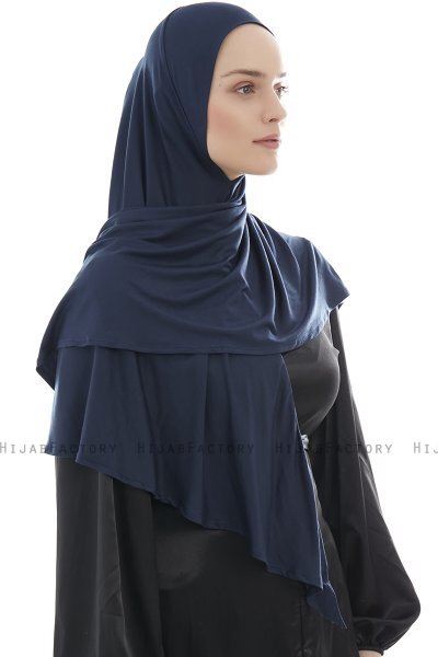 Ajda - Hijab Azul Marino Con Cremallera