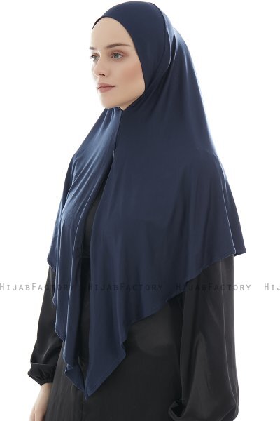 Ajda - Hijab Azul Marino Con Cremallera