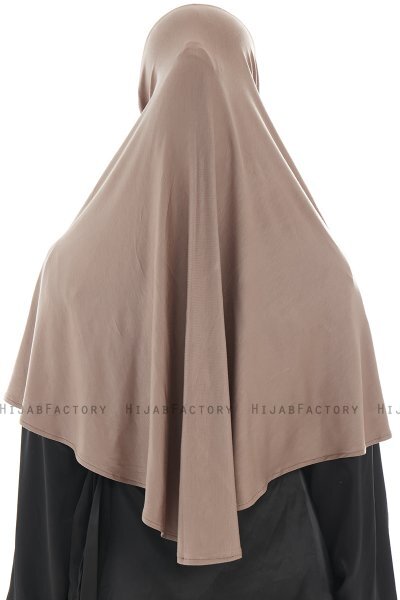 Ajda - Hijab Taupe Oscuro Con Cremallera