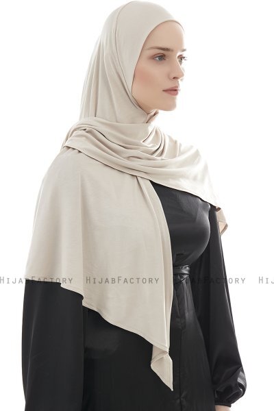 Ajda - Hijab Taupe Claro Con Cremallera