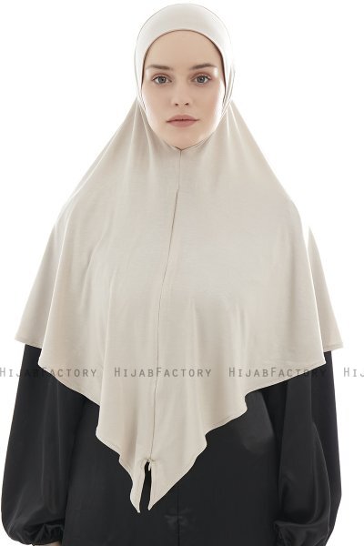 Ajda - Hijab Taupe Claro Con Cremallera