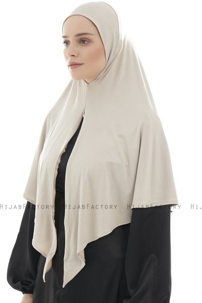 Ajda - Hijab Taupe Claro Con Cremallera