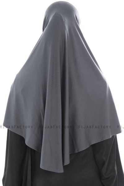 Ajda - Hijab Gris Oscuro Con Cremallera