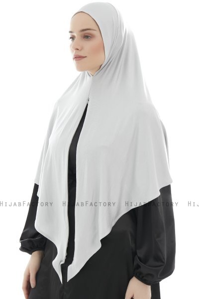 Ajda - Hijab Gris Claro Con Cremallera