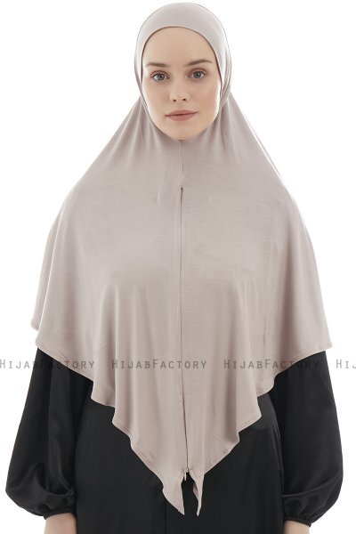 Ajda - Hijab Piedra Gris Con Cremallera