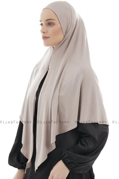 Ajda - Hijab Piedra Gris Con Cremallera