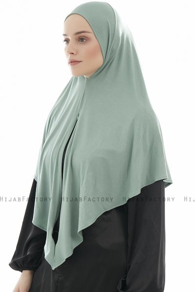 Ajda - Hijab Verde Con Cremallera
