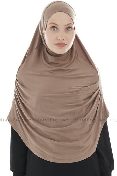 Roxelana - Hijab Al Amira Taupe Oscuro Larga