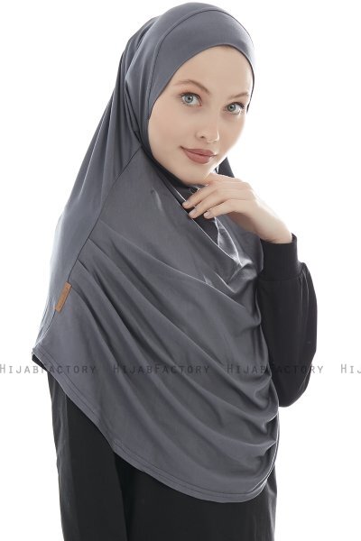 Roxelana - Hijab Al Amira Gris Oscuro Larga