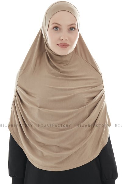 Roxelana - Hijab Al Amira Marrón Claro Larga