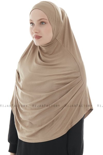 Roxelana - Hijab Al Amira Marrón Claro Larga