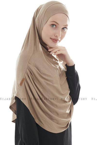 Roxelana - Hijab Al Amira Marrón Claro Larga