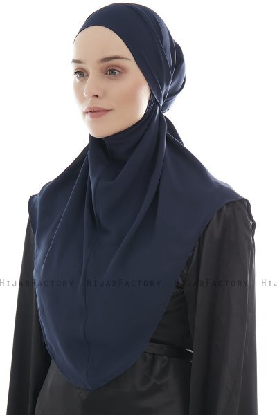 Ebrar - Hijab Al Amira Azul Marino Crepe Chiffon