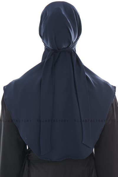 Ebrar - Hijab Al Amira Azul Marino Crepe Chiffon