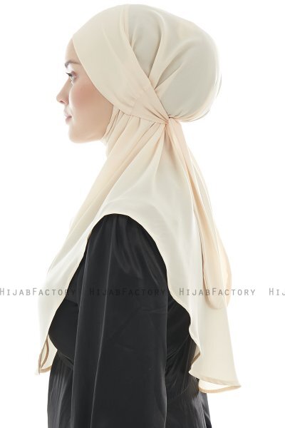 Ebrar - Hijab Al Amira Crepe Chiffon Beige Claro