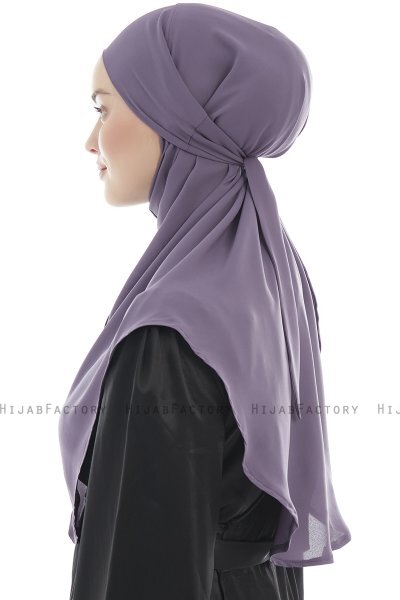Ebrar - Hijab Al Amira Crepe Chiffon Morado Oscuro