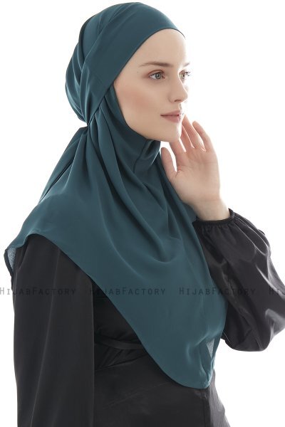 Ebrar - Hijab Al Amira Crepe Chiffon Verde Oscuro