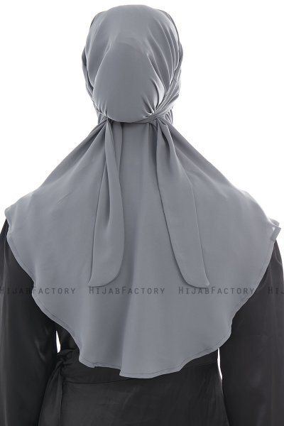 Ebrar - Hijab Al Amira Crepe Chiffon Gris Oscuro