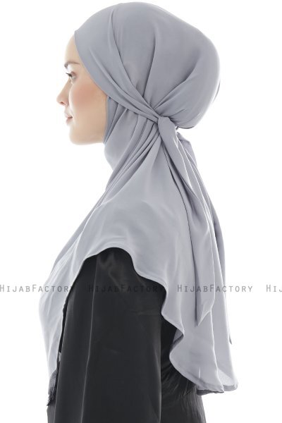 Ebrar - Hijab Al Amira Crepe Chiffon Gris Claro