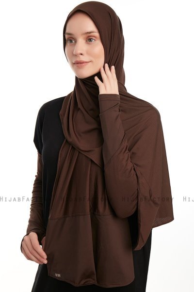 Azize - Pro Scarf Sport Hijab Set Marrón