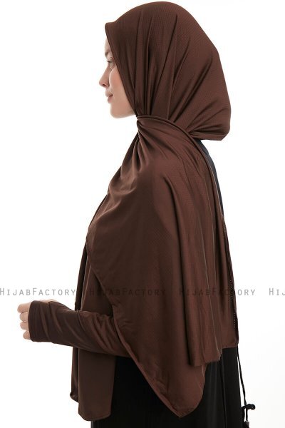 Azize - Pro Scarf Sport Hijab Set Marrón