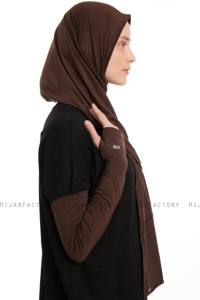 Azize - Pro Scarf Sport Hijab Set Marrón