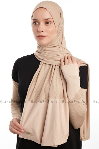 Azize - Pro Scarf Sport Hijab Set Taupe Claro