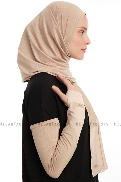 Azize - Pro Scarf Sport Hijab Set Taupe Claro