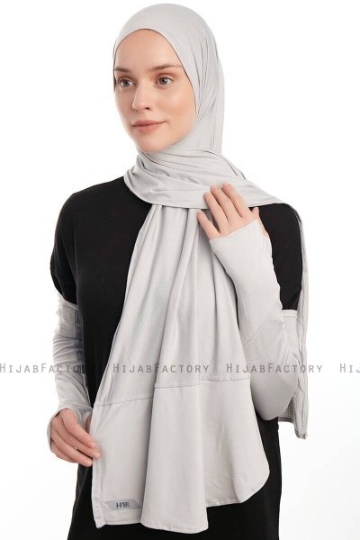 Azize - Pro Scarf Sport Hijab Set Gris Claro