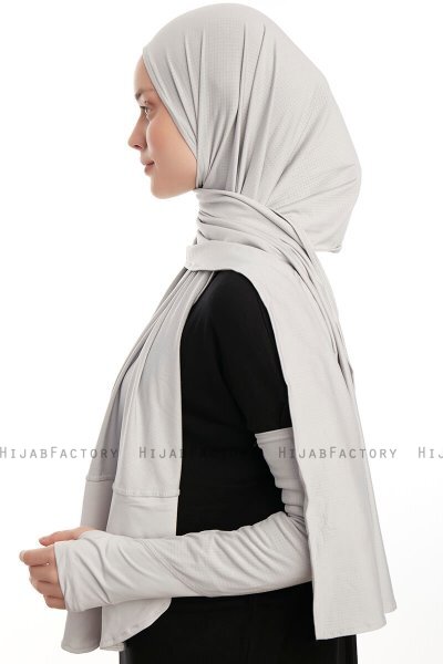 Azize - Pro Scarf Sport Hijab Set Gris Claro