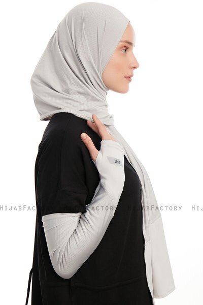 Azize - Pro Scarf Sport Hijab Set Gris Claro