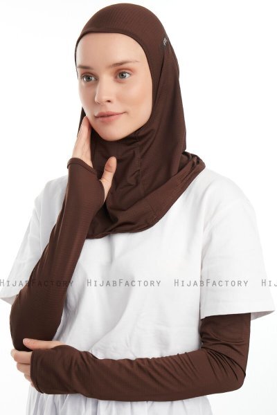 Bayda - Pro Sport Hijab Set Marrón