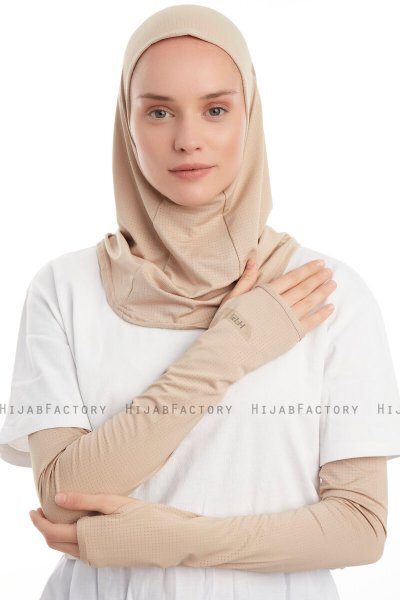 Bayda - Pro Sport Hijab Set Taupe Claro