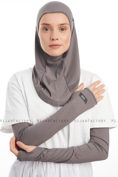 Bayda - Pro Sport Hijab Set Gris Oscuro