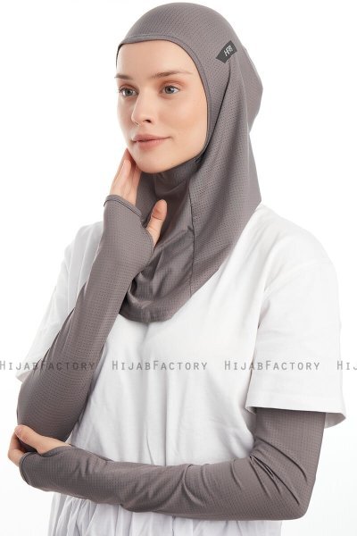 Bayda - Pro Sport Hijab Set Gris Oscuro
