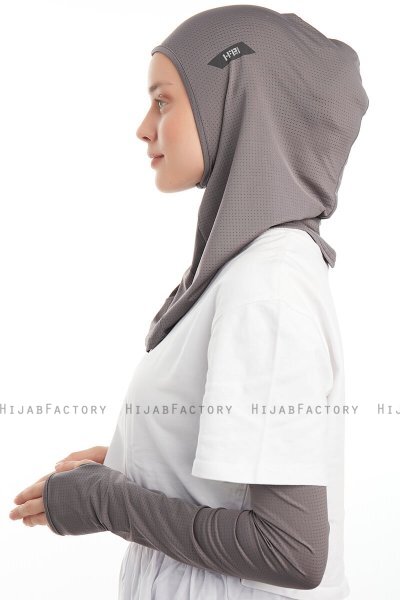 Bayda - Pro Sport Hijab Set Gris Oscuro