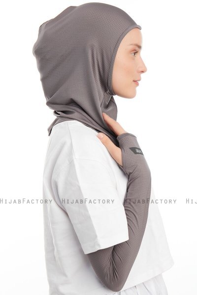 Bayda - Pro Sport Hijab Set Gris Oscuro