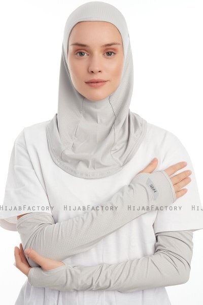 Bayda - Pro Sport Hijab Set Gris Claro