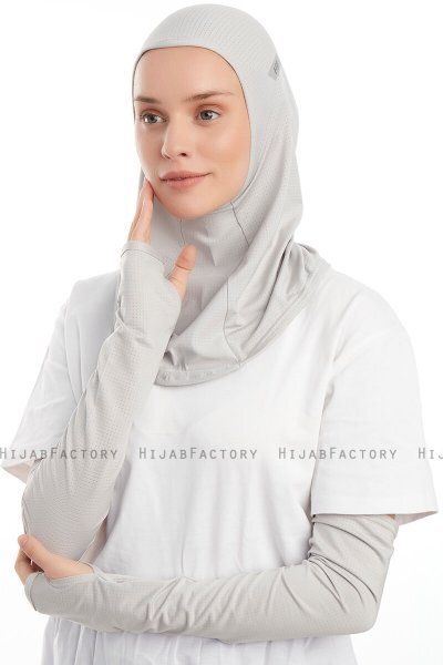 Bayda - Pro Sport Hijab Set Gris Claro