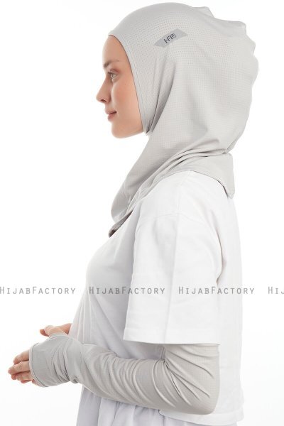 Bayda - Pro Sport Hijab Set Gris Claro
