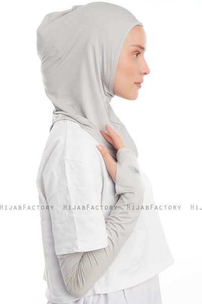 Bayda - Pro Sport Hijab Set Gris Claro
