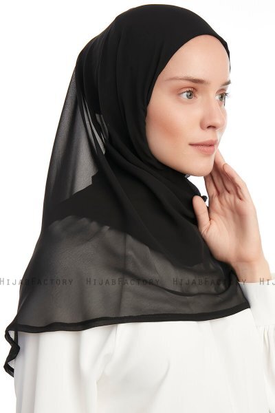 Eylem - Hijab Chiffon One Piece Negro