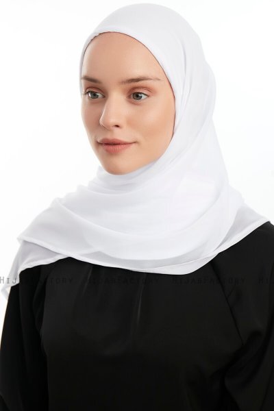 Eylem - Hijab Chiffon One Piece Blanco