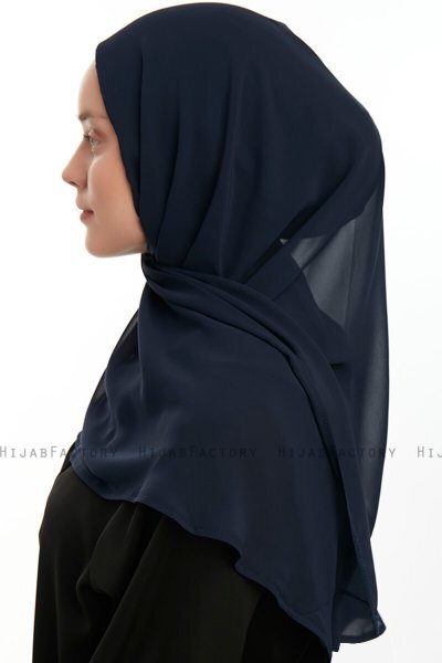 Eylem - Hijab Chiffon One Piece Azul Marino